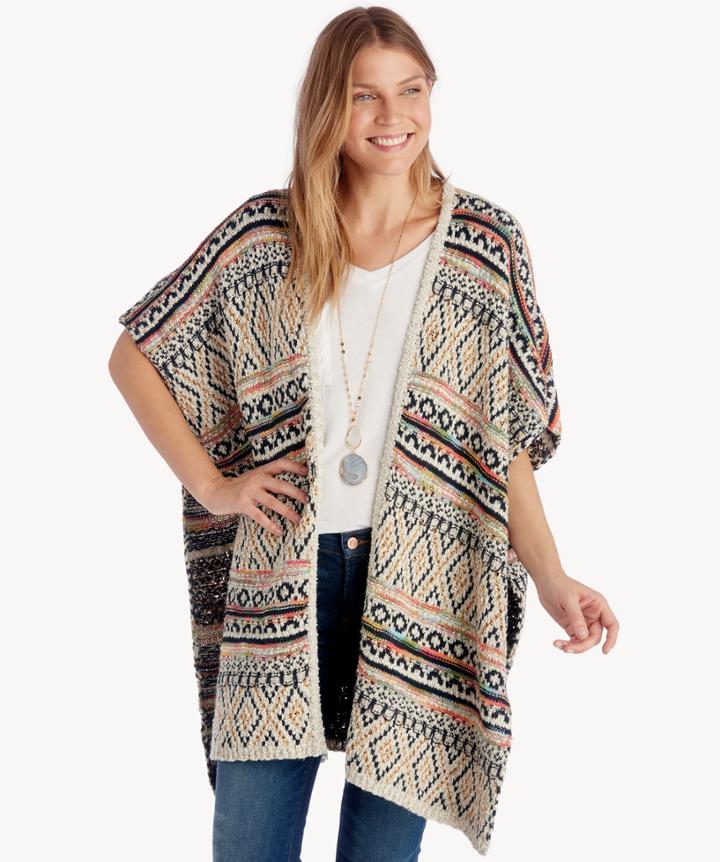 Sole Society Sole Society Aztec Jacquard Jacket Cream Multi One Size Os