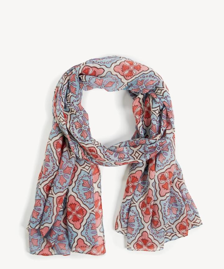 Sole Society Women's Floral Tile Print Scarf Multi Cotton Modal From Sole Society