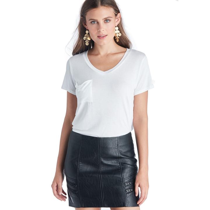 Nytt Nytt Jody V-neck Short Sleeve Top - White