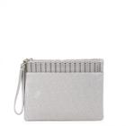 Sole Society Sole Society Lewis Laser Cut Eyelet Pouch - Grey-one Size