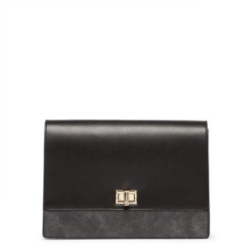 Sole Society Sole Society Margo Exotic Boxy Clutch - Black-one Size