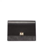 Sole Society Sole Society Margo Exotic Boxy Clutch - Black-one Size