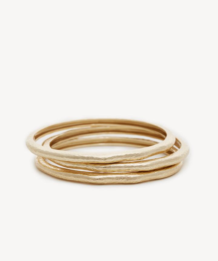 Sole Society Women's Hammered Bangle Bracelet Set 12k Soft Polish Gold One Size From Sole Society
