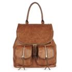 Sole Society Sole Society Emery Vegan Leather Backpack With Front Pockets - Brown