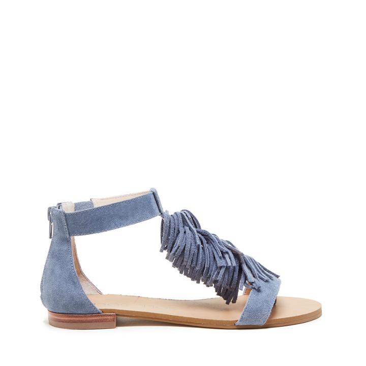 Sole Society Sole Society Koa Fringe Flat Sandal - Vista Blue-5