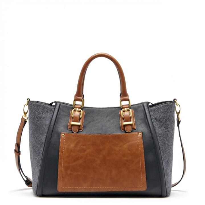 Sole Society Sole Society Jensen Winged Colorblock Tote - Grey Combo-one Size
