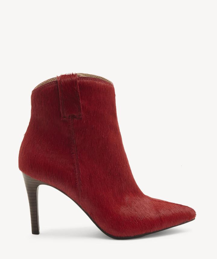 Lucky Brand Lucky Brand Women's Torince2 Pointed Toe Bootie Barbados Cherry Size 5 Hair Calf Fur From Sole Society