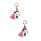 Sole Society Sole Society Natural Stone And Tassel Drop Earring - Antique Gold