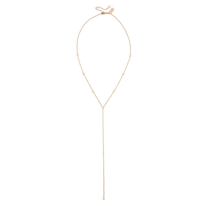 Sole Society Sole Society Cz Y Necklace - Gold-one Size