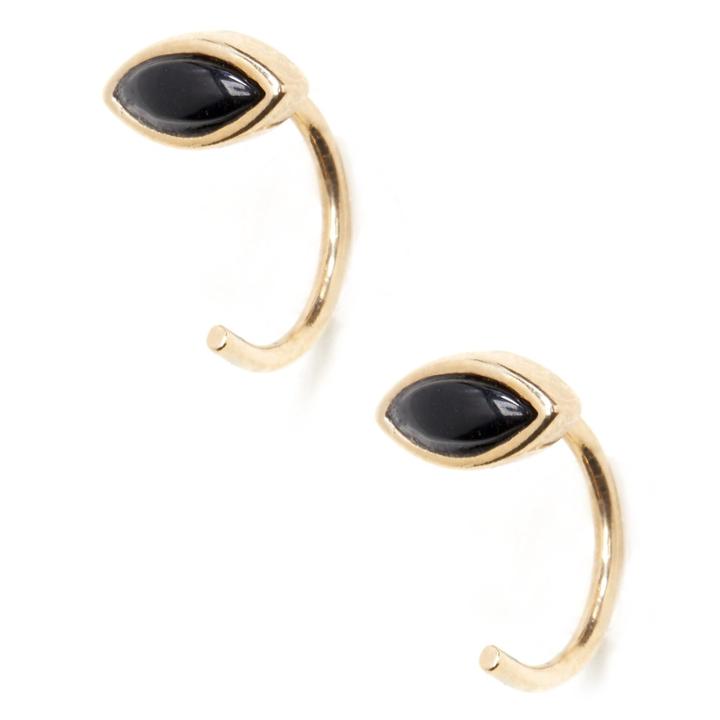 Sole Society Sole Society Petite Stone Huggie Earring - Black-one Size