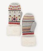 Sole Society Women's Nordic Pattern Mittens Grey One Size Acrylic From Sole Society