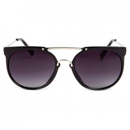 Solesociety Cami Round Bar Sunglasses - Black