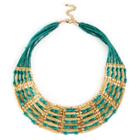 Sole Society Sole Society Tribal Beaded Collar Necklace - Jade Green