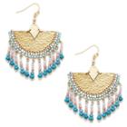 Sole Society Sole Society Beaded Mosaic Statement Earrings - Multi-one Size