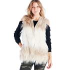Sole Society Sole Society Shaggy Faux Fur Vest - Natural-one Size