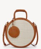 Women's Nikole Crossbody Bag Camel Straw Vegan Leather From Sole Society