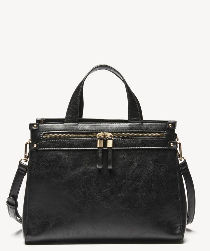 Sole Society Women's Zypa Satchel Vegan In Color: Black Bag Vegan Leather From Sole Society