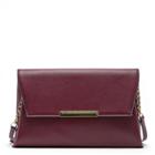Sole Society Sole Society Vaughn Textured Envelope Clutch - Oxblood-one Size