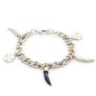 Sole Society Sole Society Suede Charm Bracelet - Grey Combo