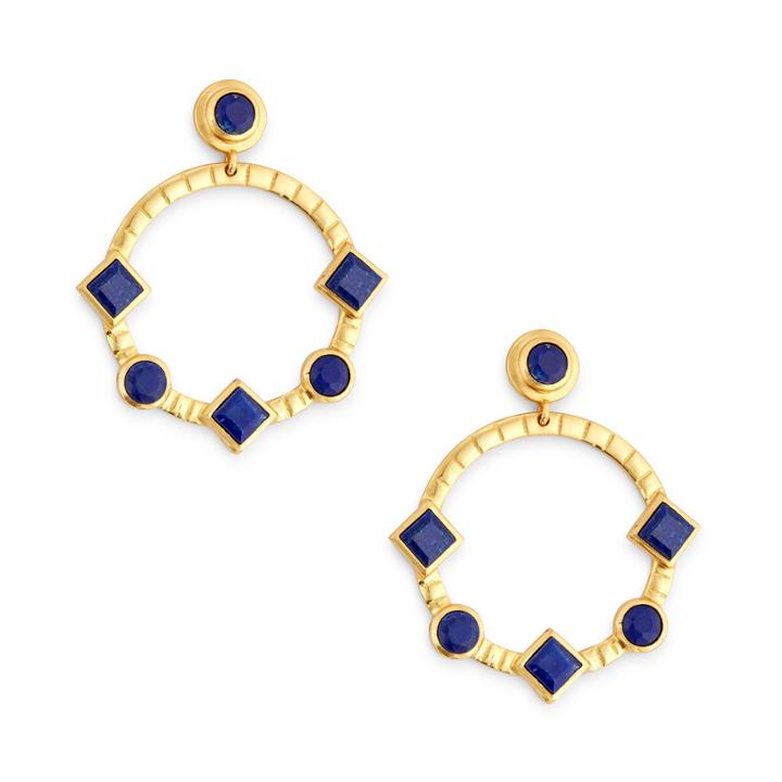 Karen London Karen London Gemstone Statement Earrings - Lapis