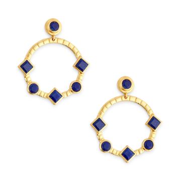 Karen London Karen London Gemstone Statement Earrings - Lapis