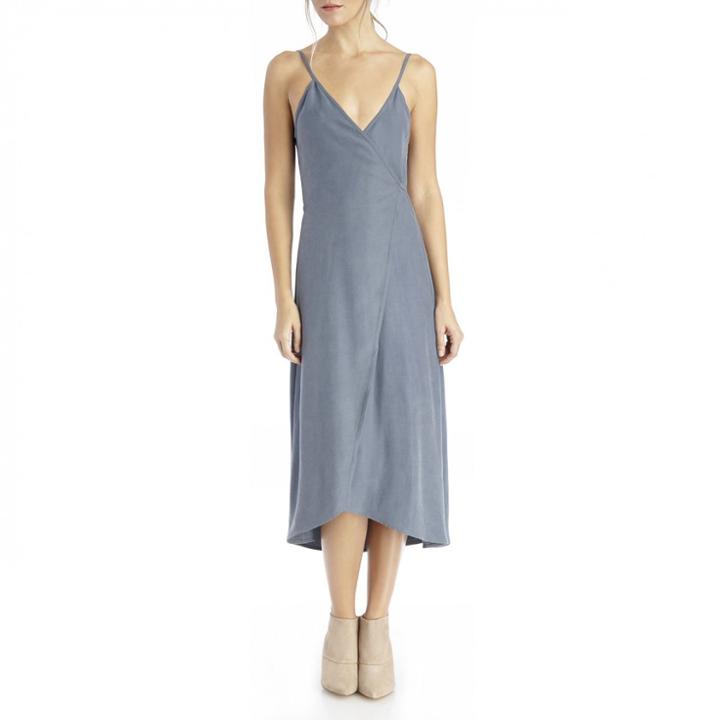 Stylesaint Stylesaint Luxe Twill Wrap Dress - Dusty Marine