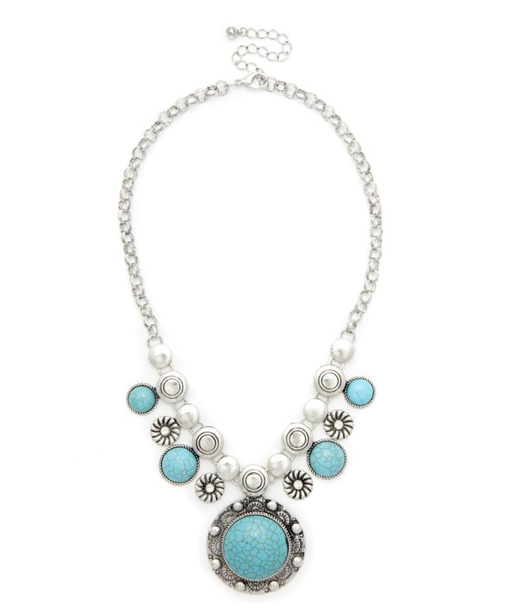 Sole Society Women's Open Sea Statement Necklace Turquoise One Size From Sole Society
