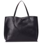 Sole Society Sole Society Milan Reversible Tote With Pouch - Black Cream-one Size