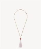 Sole Society Sole Society Plated Natural Stone Tassel Necklace Nude Combo One Size Os
