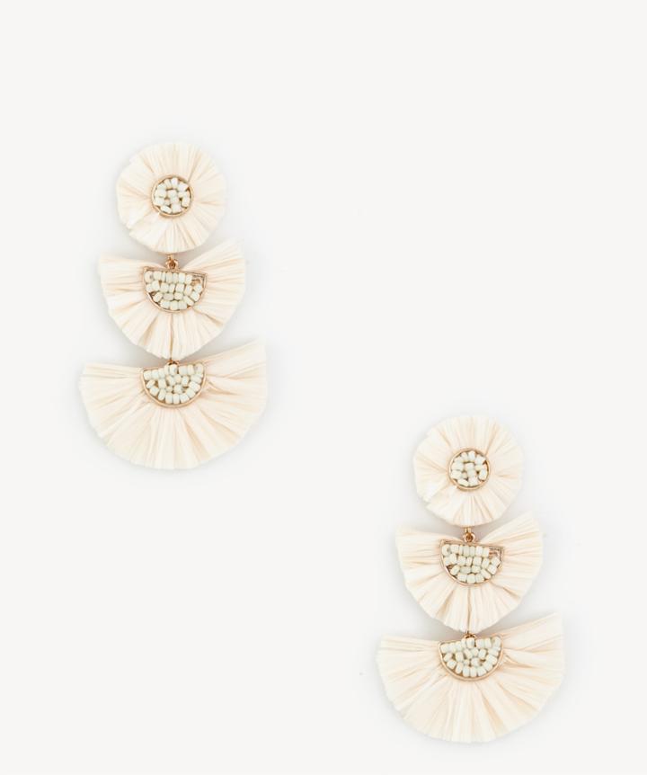 Sole Society Women's Raffia Drop Earrings Cream One Size From Sole Society