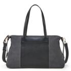 Sole Society Sole Society Greyson Mixed Material Satchel - Black-one Size