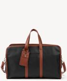 Sole Society Sole Society Doxin Vegan Leather Retro Weekender Bag Black/cognac
