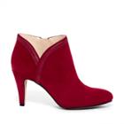 Sole Society Sole Society Roxine Almond Toe Suede Bootie - Chili Red-5.5