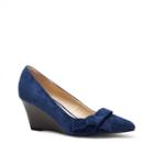 Sole Society Sole Society Theirien Suede Stacked Wedge - Indigo-6