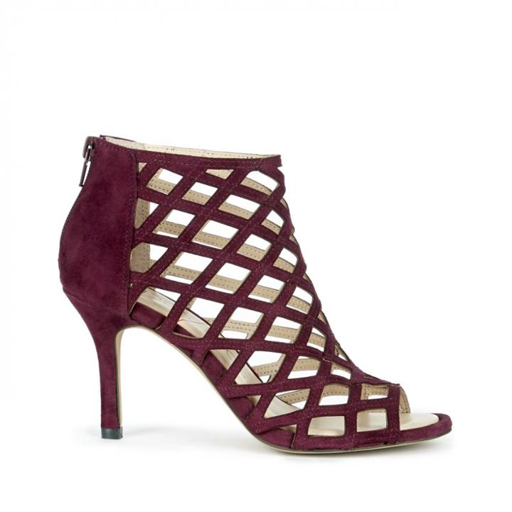 Sole Society Sole Society Portia Caged Mid Heel - Dark Eggplant-5.5