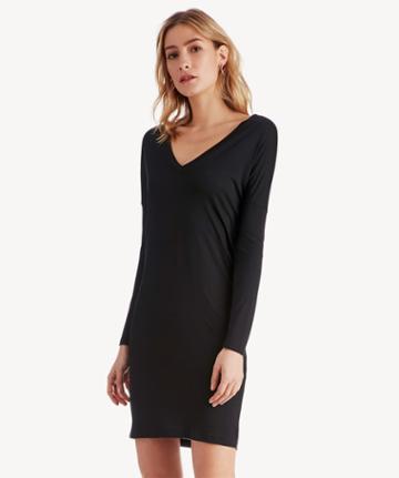 Stylesaint Stylesaint Women's Beechwood V Neck Sport Dress In Color: Black Size Xs Organic Modal From Sole Society