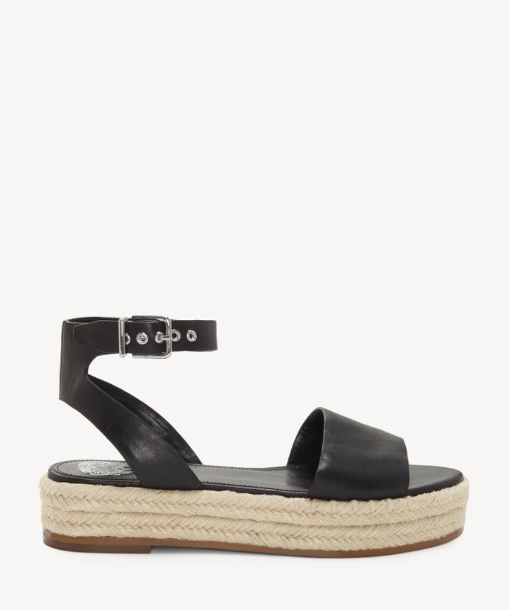Vince Camuto Vince Camuto Women's Kathalia Espadrille Wedges Black Size 5 Leather From Sole Society