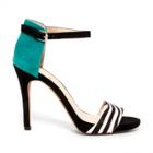 Sole Society Sole Society Sheila Ankle Strap Heel - White Black Emerald-7
