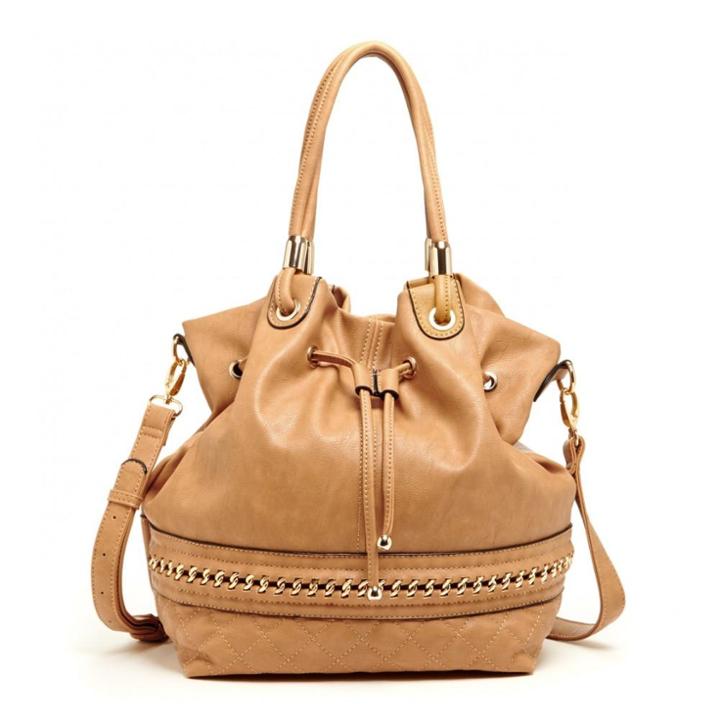 Sole Society Sole Society Marja Quilted And Chain Hobo - Camel-one Size