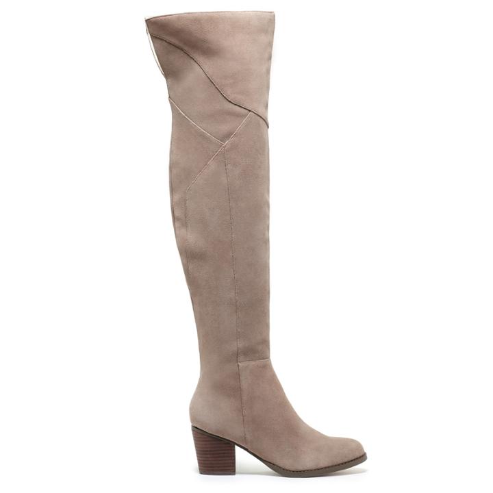 Sole Society Sole Society Catalina Otk Block Heel Boot - Night Taupe