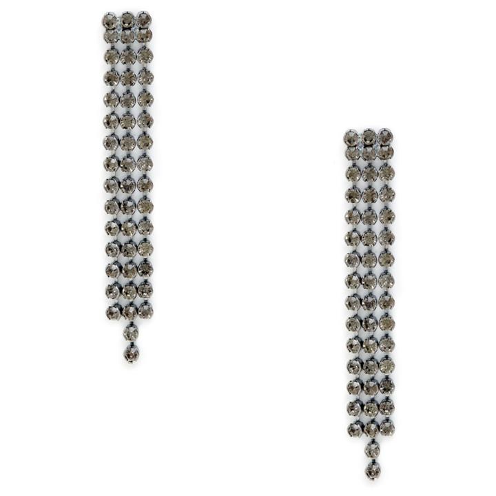 Sole Society Sole Society Crystal Drop Earrings - Gunmetal-one Size