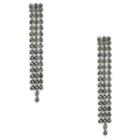 Sole Society Sole Society Crystal Drop Earrings - Gunmetal-one Size