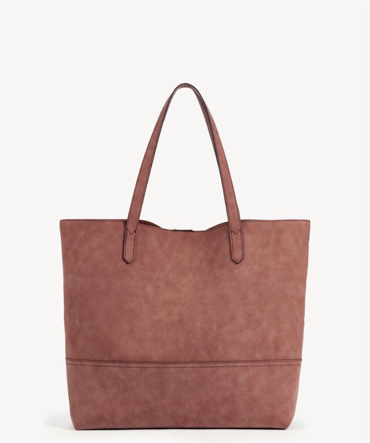 Sole Society Sole Society Dawson Oversized Shopper Bag Dusty Rose Faux Leather