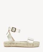 Soludos Soludos Cadiz Sandals Espadrille Platinum Size 7 Leather From Sole Society