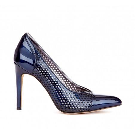 Solesociety Keegan Laser Cut Heel - Navy