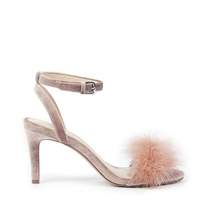 Sole Society Sole Society Lindzay Feather Detail Sandal - Mahogany Rose