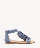 Sole Society Sole Society Koa Fringe Flats Sandals Vista Blue Size 5 Suede