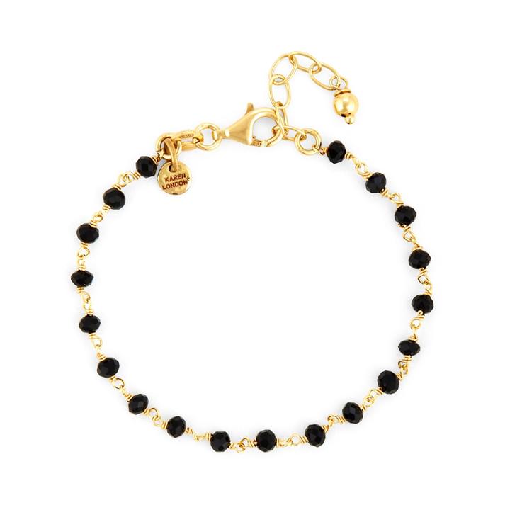 Karen London Karen London 24k Gold Plated Floating Bracelet - Black Onyx