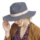 Sole Society Sole Society Wide Brim Fedora With Grosgrain Band - Heathered Grey