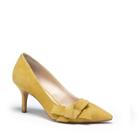 Sole Society Sole Society Jensine Suede Mid Heel Pump - Mustard-7.5